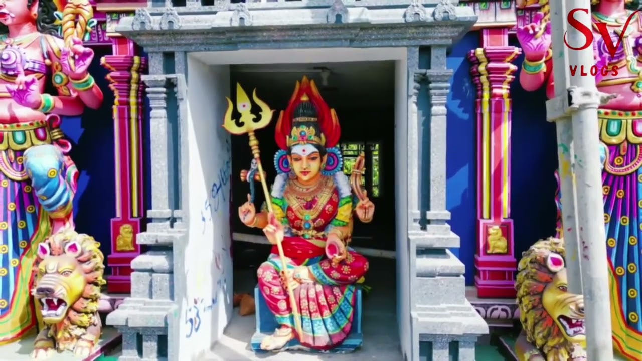 Drone View Of Punnaicholai Kaali Kovil