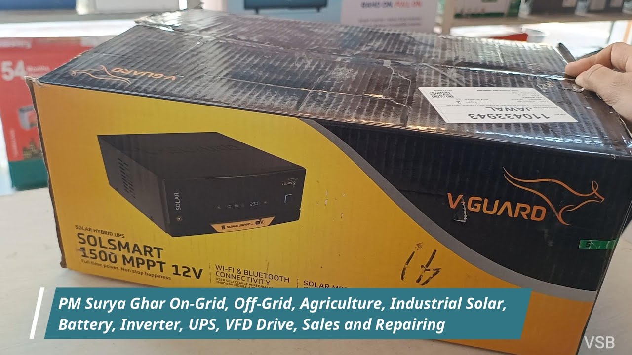 V-Guard Solar inverter Solsmart 1500 MPPT with wifi /12V/ 1000VA Unboxing, Review, Technical details