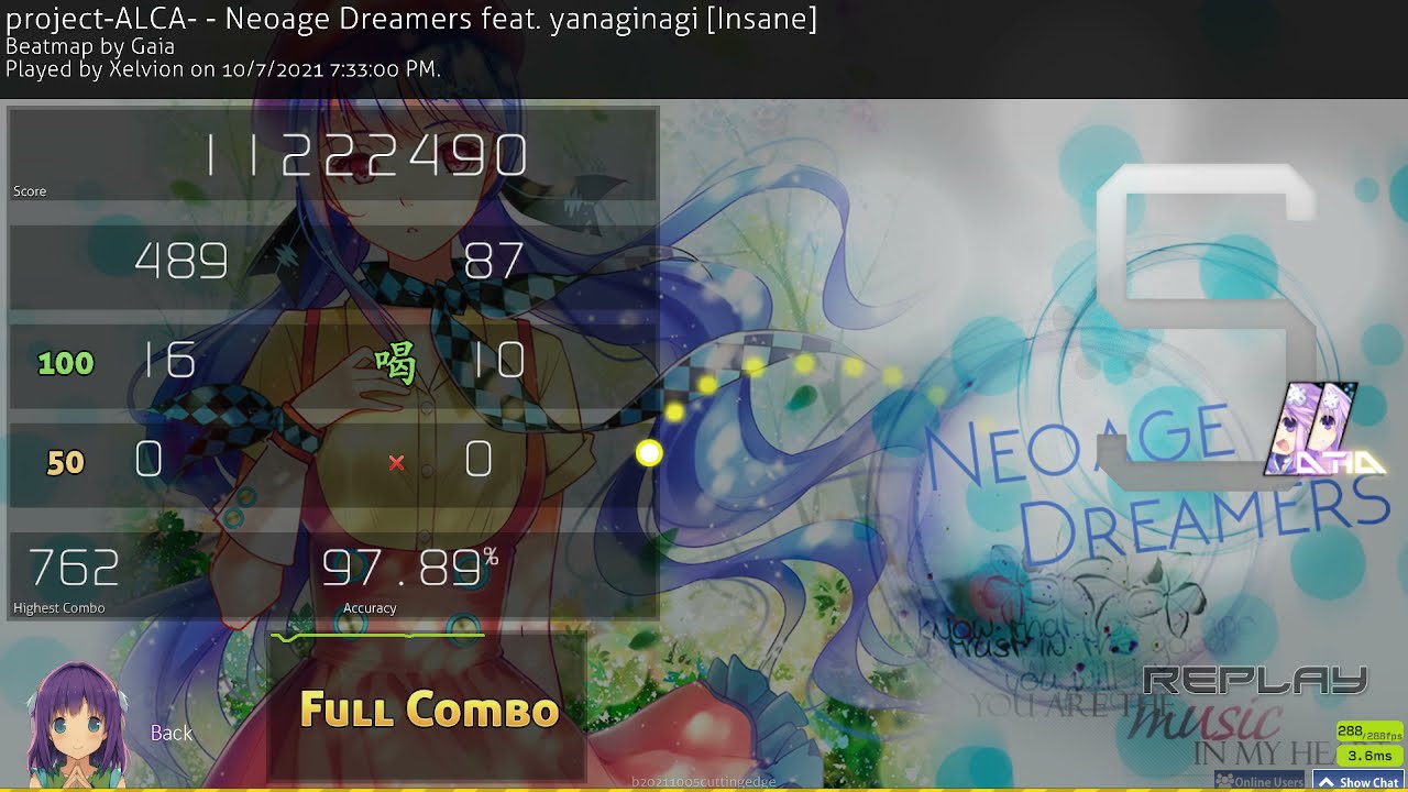 Neoage Dreamers feat. yanaginagi [Insane] +HDDT [6.58★] FC
