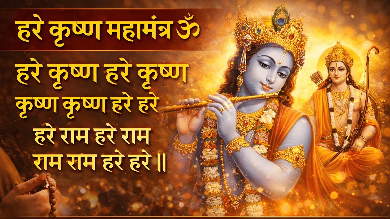हरे कृष्ण महामंत्र 108 बार | Hare Krishna Hare Rama 108 Times | Peace, Healing & Divine Chanting