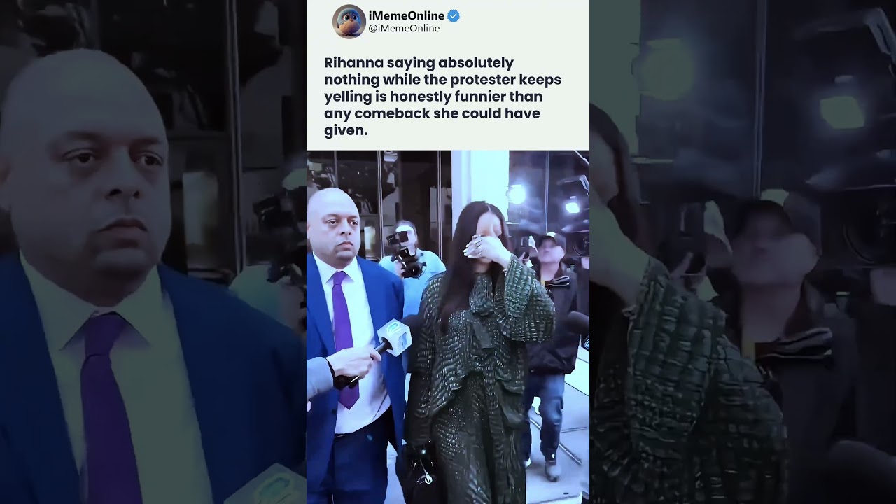 Rihanna stays silent while a fur protester confronts her and fans love it #rihanna