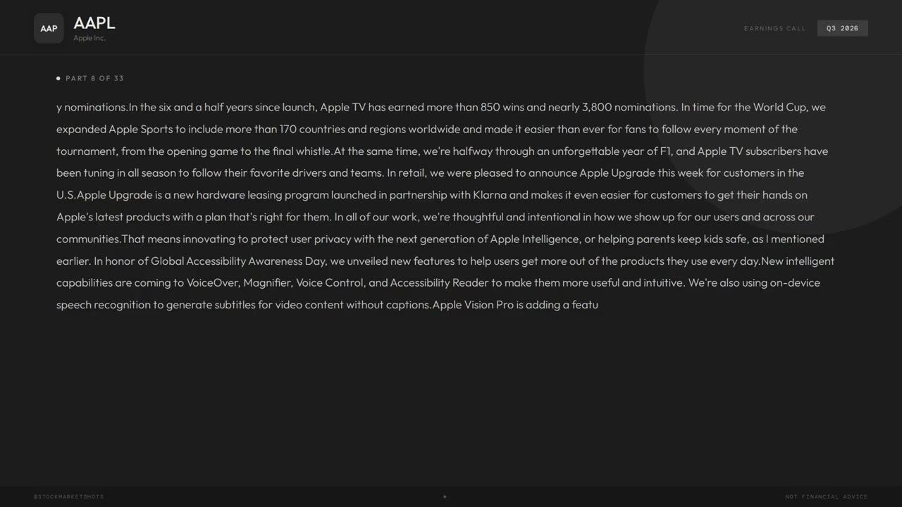 AAPL Earnings Call | August 02, 2026