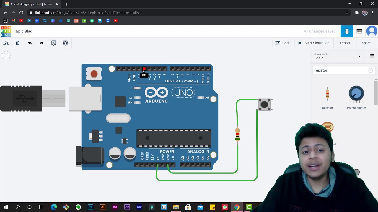 Arduino Tutorial - 26 | How to use a Push Button | Heights