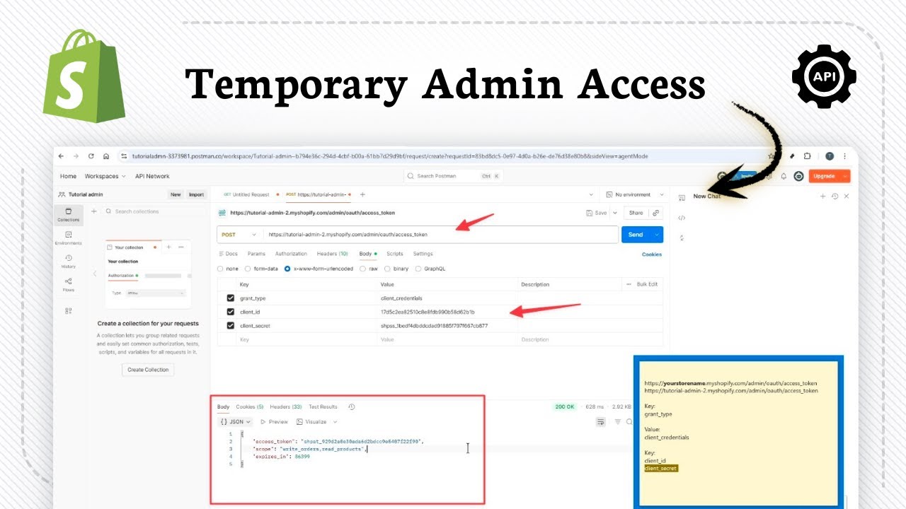 Как получить временный токен доступа к API административной панели Shopify (обновление 2026 года)