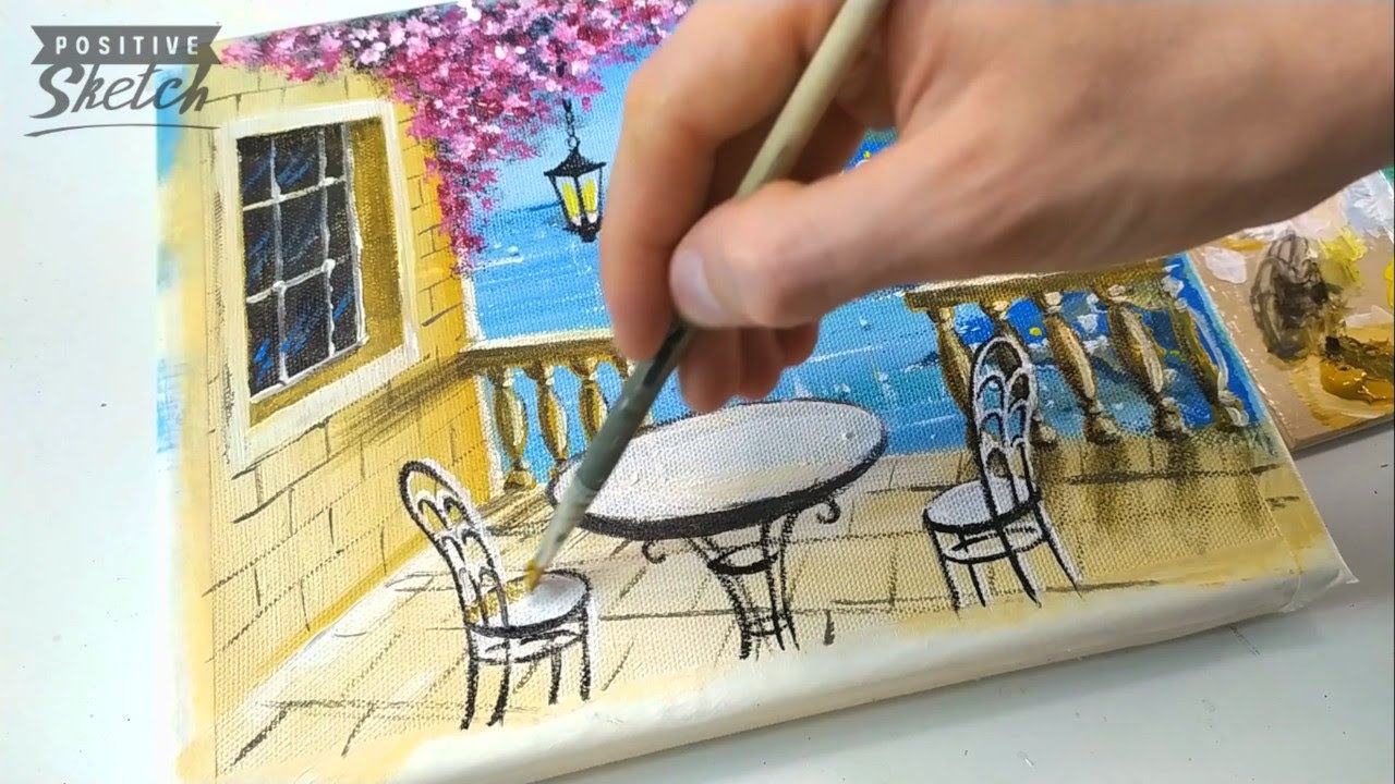 Acrylic painting tutorial / Tuscany / Landscape