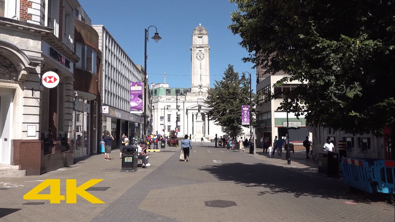 Luton Walk: Town Centre【4K】