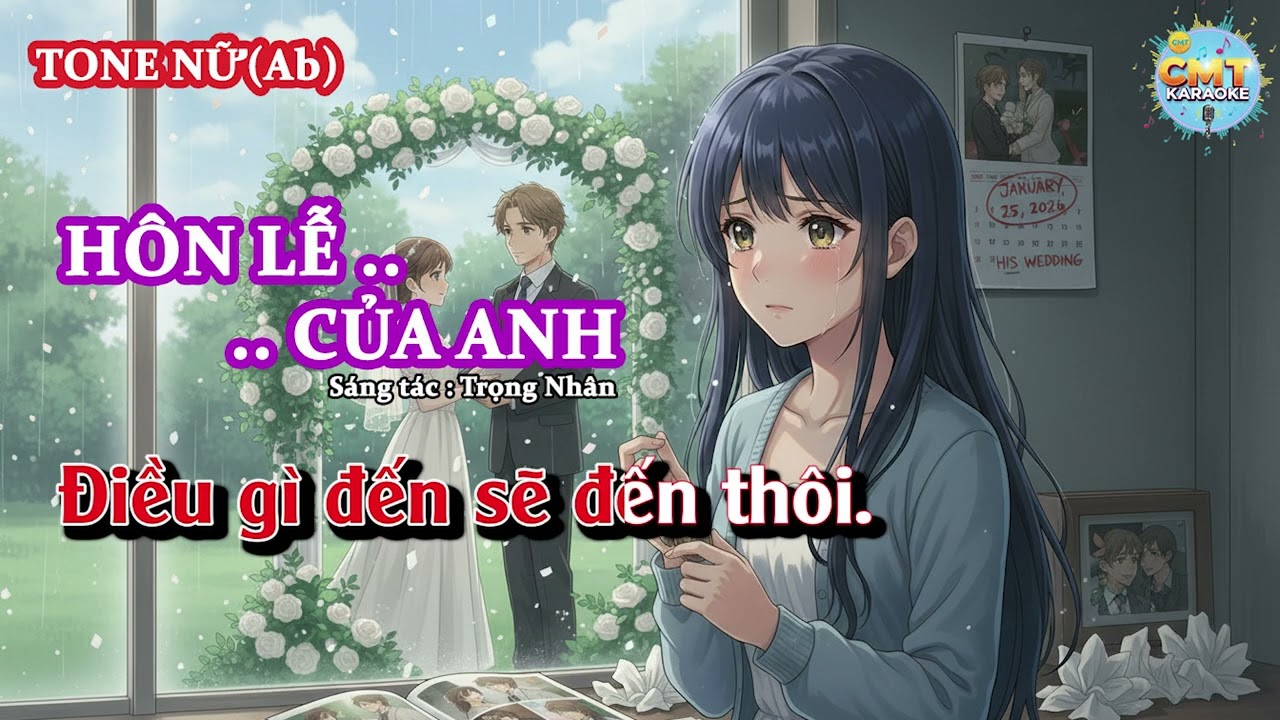 🎤 Karaoke HÔN LỄ CỦA EM | Tone Nữ (Ab) | CMT KARAOKE
