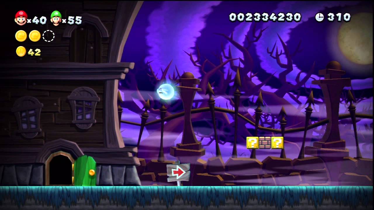 New Super Mario Bros. U - Mont Sorbet - 4-Hanté : Manoir bancal + Sortie secrète