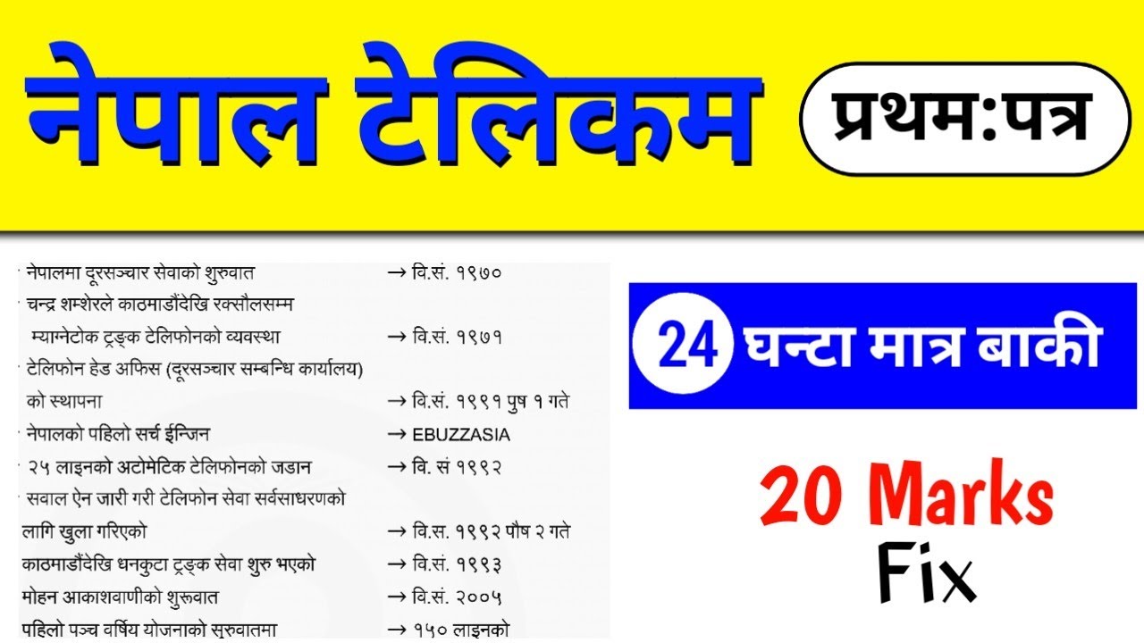 Nepal Telecom first paper  2082 | संस्थागत ज्ञान 20 Marks | NTC level 4 GK | #NTC