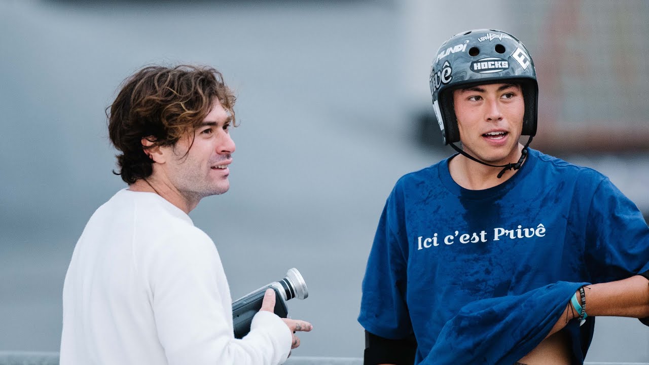 SWITCHING FOCUS: Pedro Barros filming Augusto Akio on a Hi8-camera