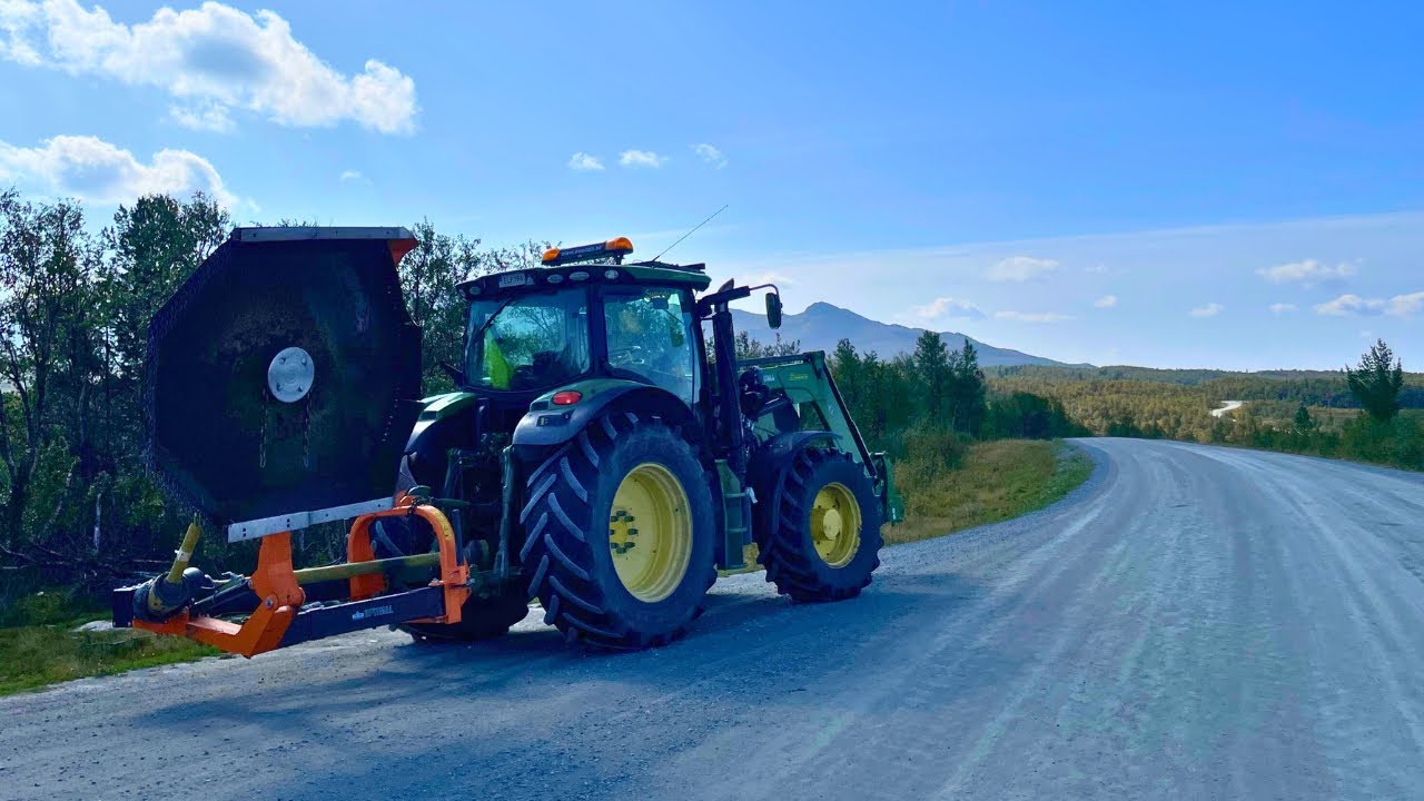 Вид из кабины | John Deere 6150R + Trejon Optimal M1650 | Покос заросших канав