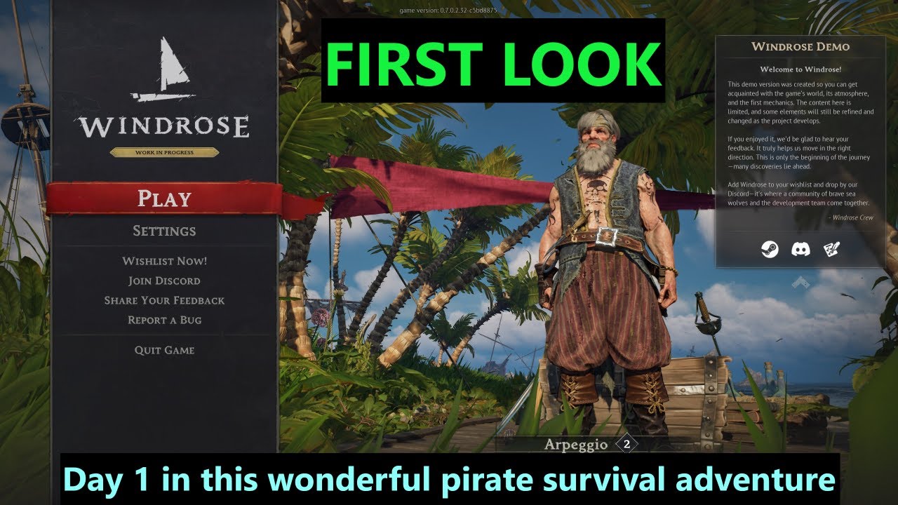 WINDROSE | FIRST LOOK | Day 1 in this wonderful pirate survival adventure!