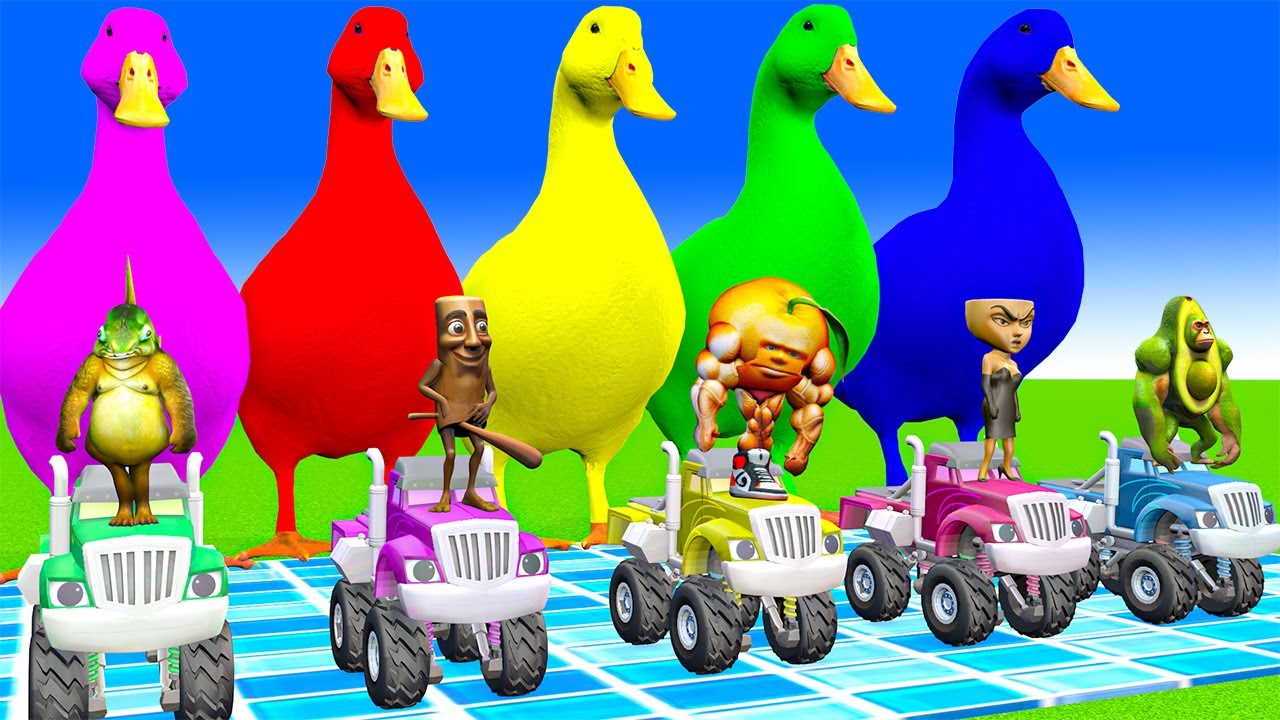 Long Slide Game With Cow Elephant Gorilla Hippopotamus Tiger 3d Animal Game Funny 3d Animals
