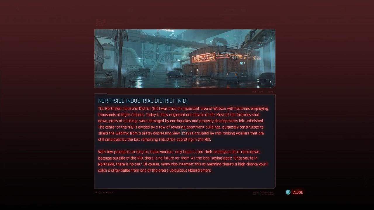 Cyberpunk 2077 update 2.1 northside industrial district NID database