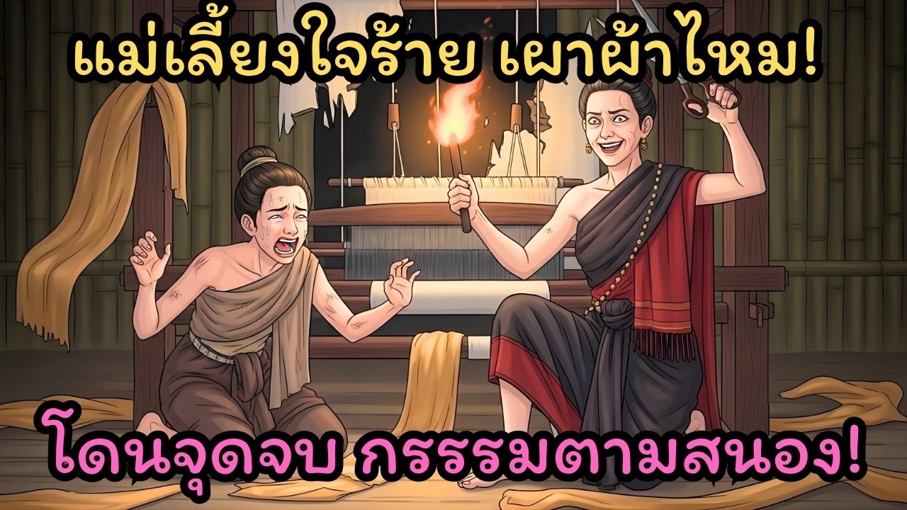 ช็อก! แม่เลี้ยงเผาผ้าไหม ลูกกำพร้าพลิกวิกฤตจนพ่อไล่ตะเพิด