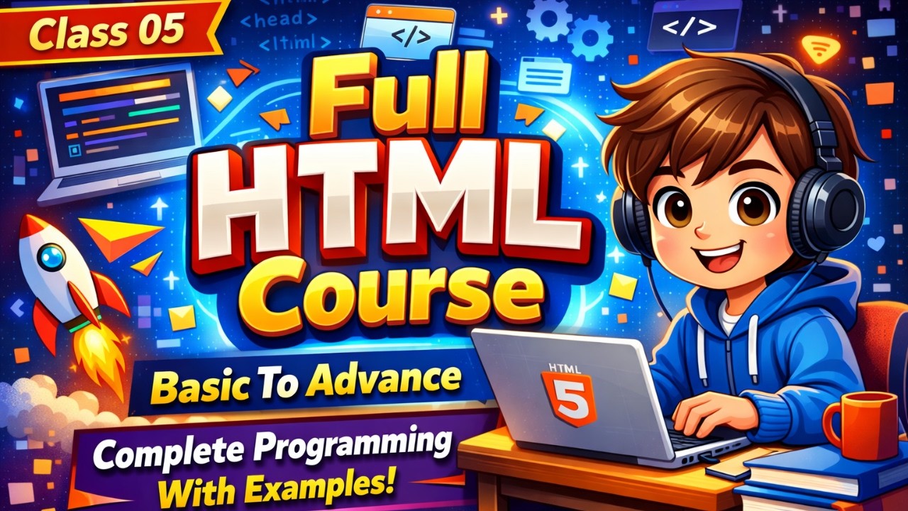 🔥 Class 05 – Full HTML Course | Basic To Advance | Complete Programming With Examples