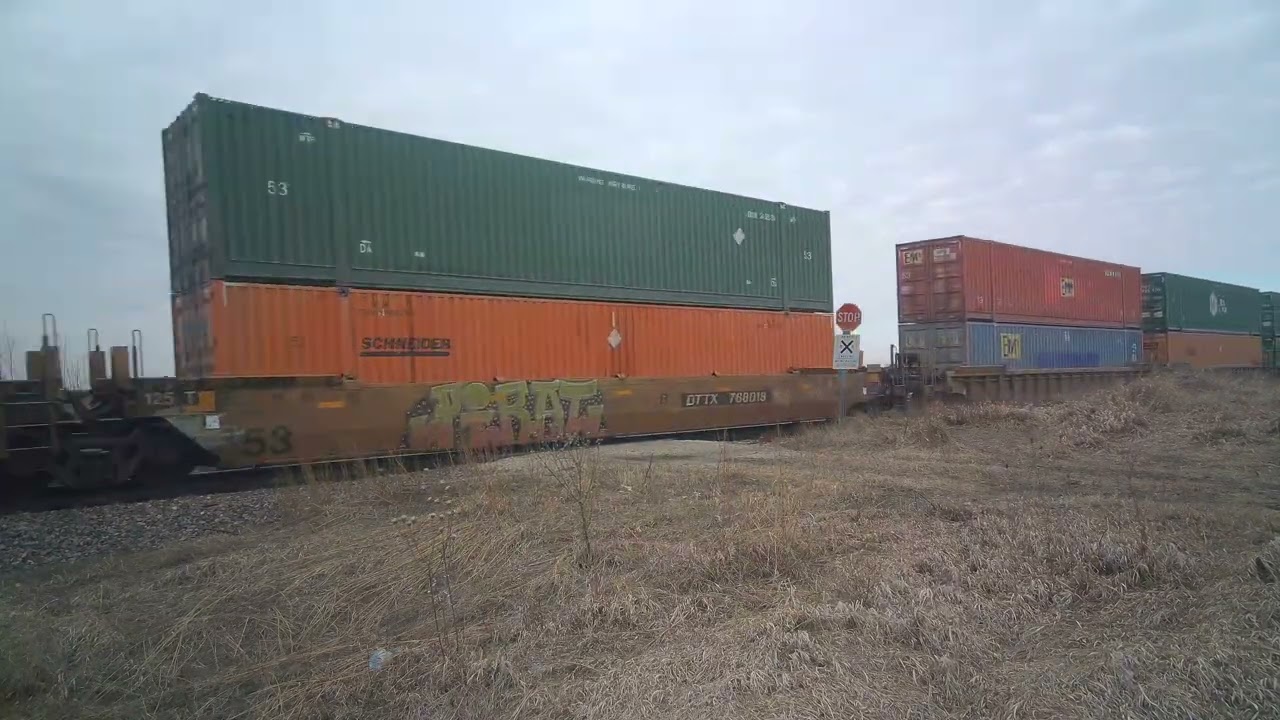 Southbound Union Pacific intermodal stack train with UP 1983 on the Spine Line