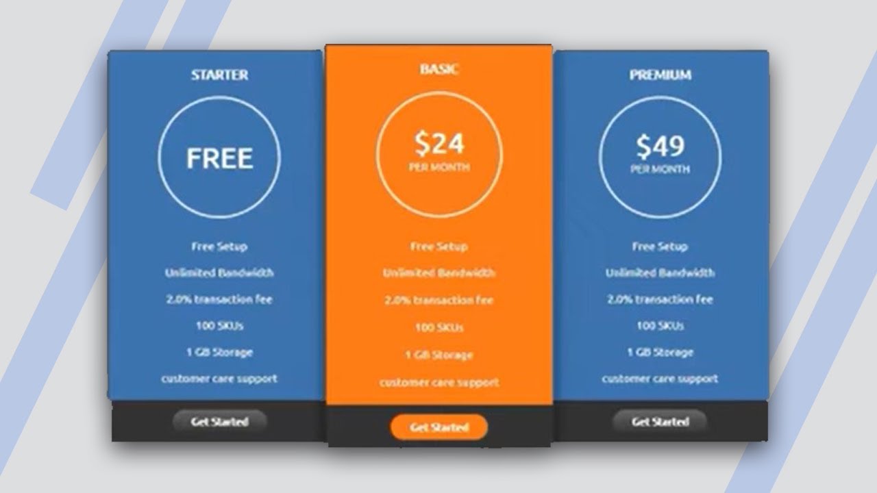 How to create the Pricing Table Using HTML and CSS
