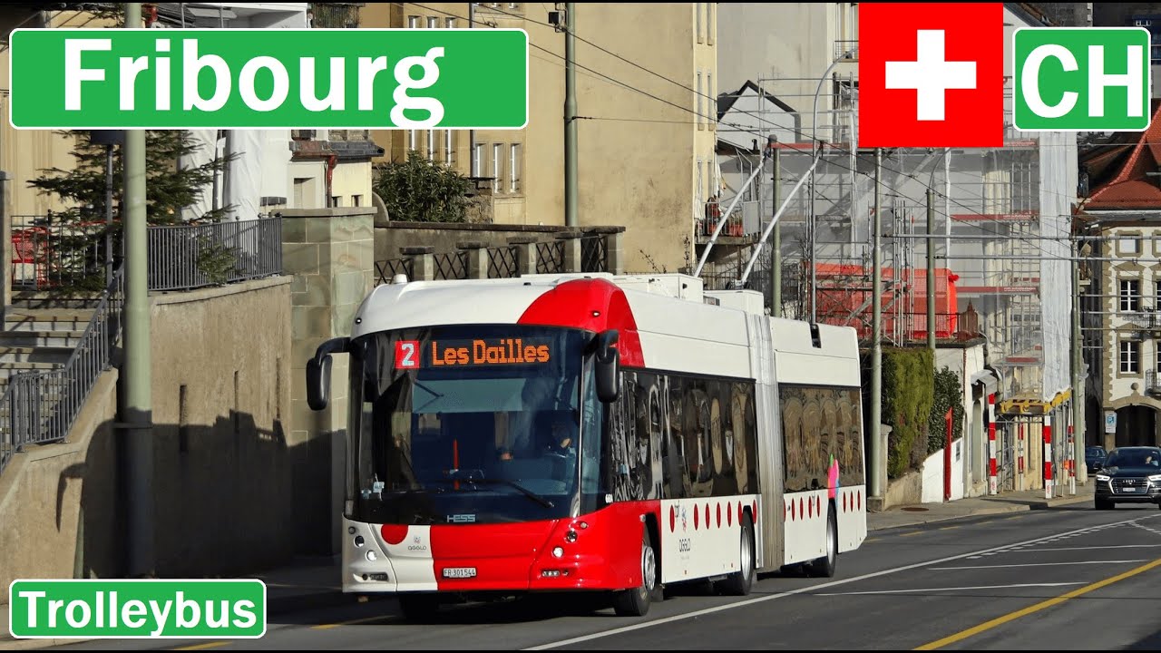 🇨🇭 FRIBOURG TROLLEYBUS 2022 | Trolleybus de Freiburg【4K】