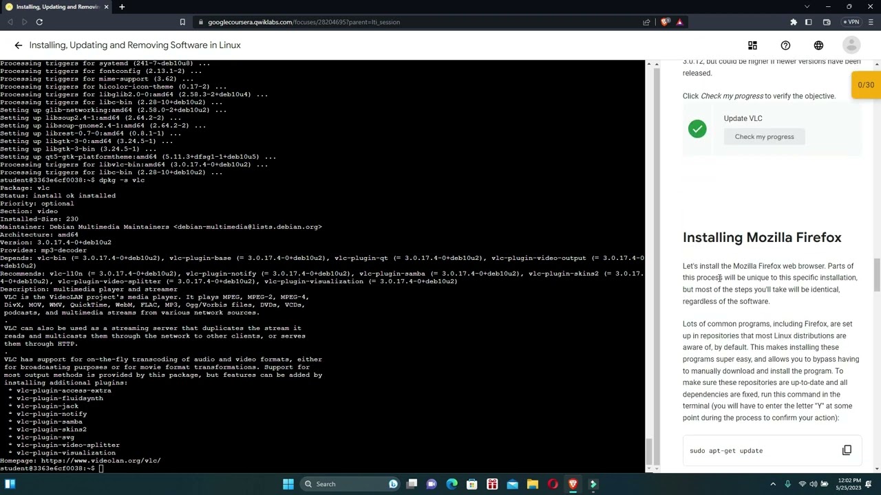 Installing, Updating and Removing Software in Linux by Coursera