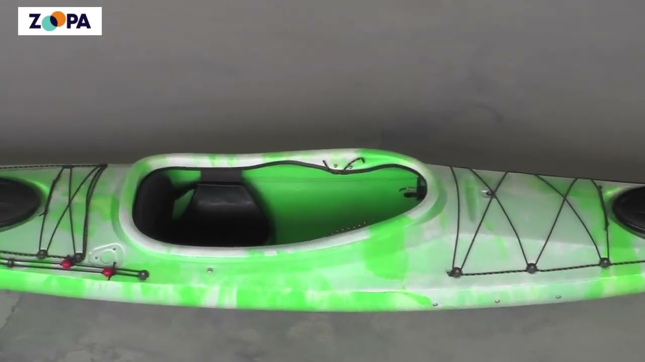 River Rebel 4.2m Single Sit-in Recreational Kayak - (Green and White)