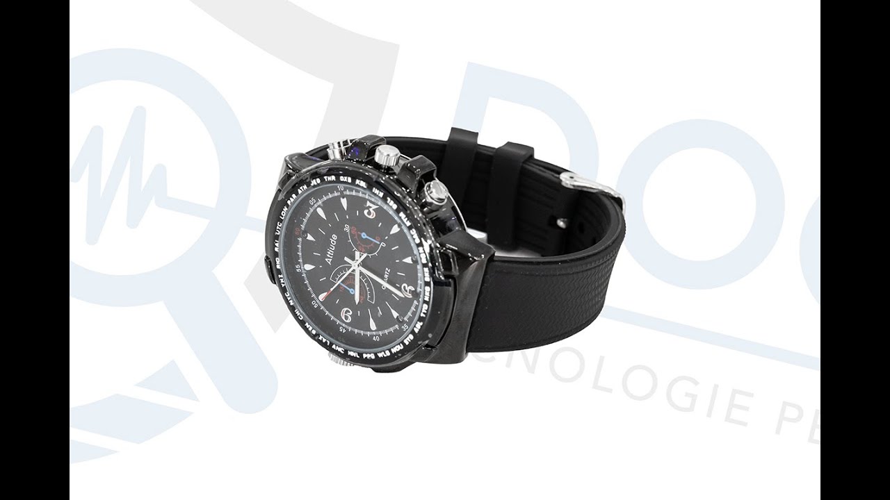 Orologio da Polso con Telecamera Full HD 1080p e Infrarossi Cinturino in Gomma