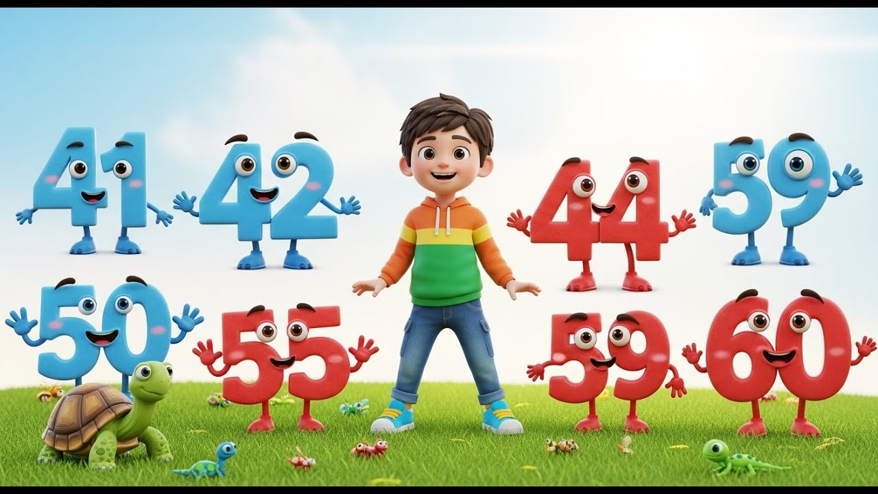 Counting 41 to 60 | Fun Animation for Kids | Learn Numbers Easily