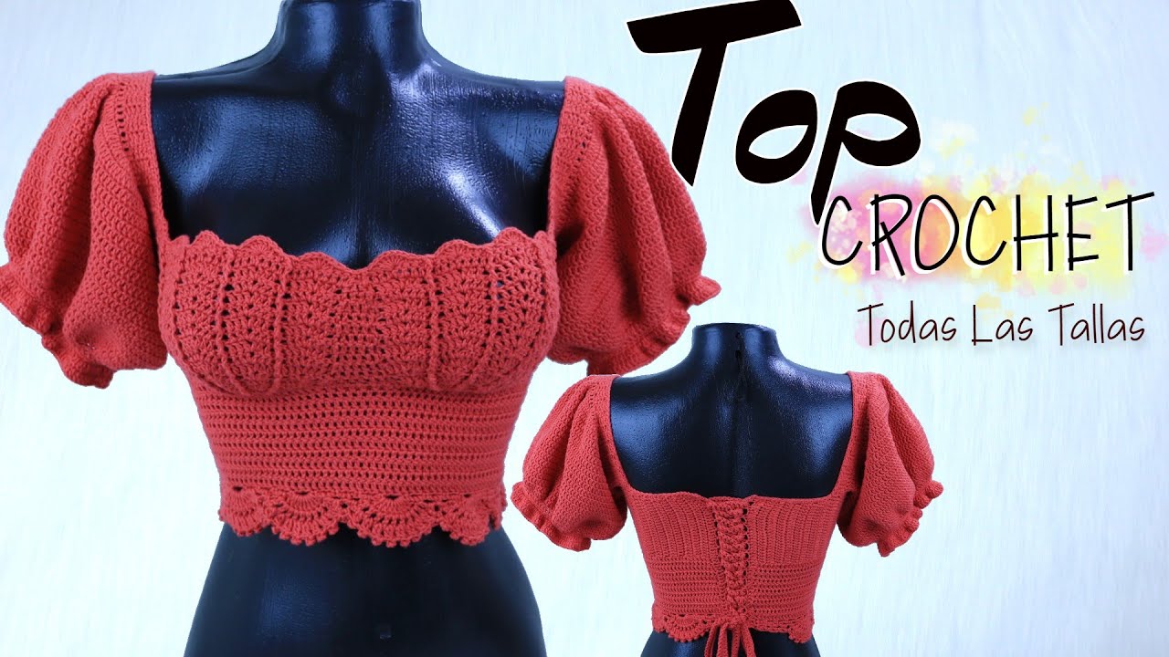 Top CROCHET Estilo SIRENA Con MANGAS Nivel INTERMEDIO