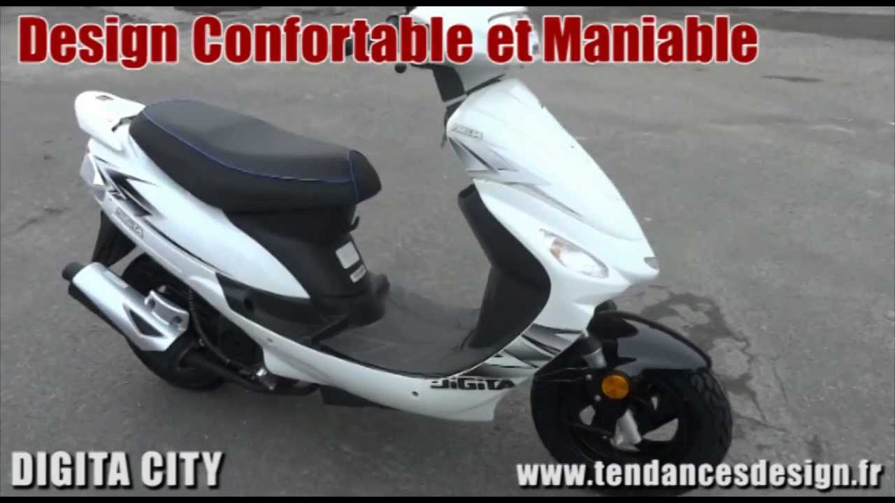 Scooter 50cc DIGITA CITY Blanc - Pas cher - Meilleur rapport qualit&eacute;/prix