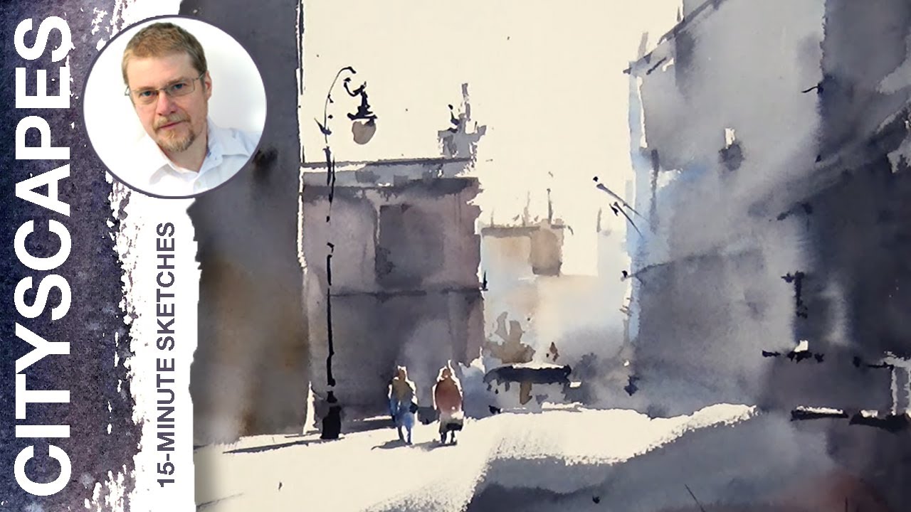 #109 Nothing But Shadows (Watercolor Cityscape Tutorial)