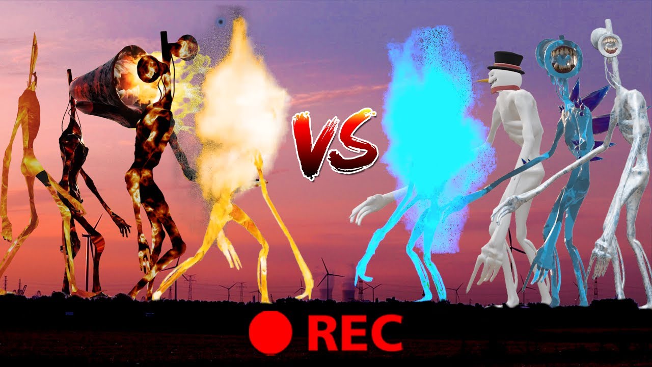 ICE Siren Head ARMY VS FIRE Siren Head ARMY