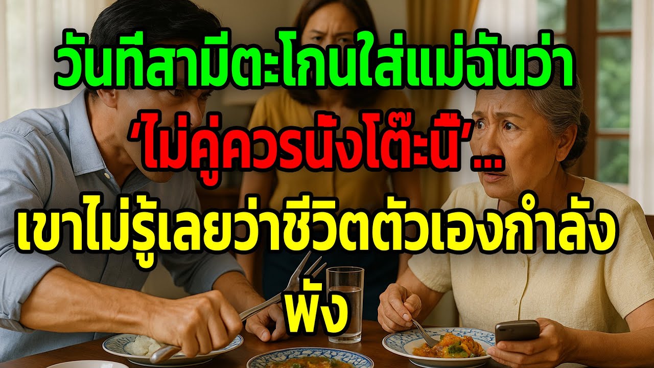 วันที่สามีตะโกนใส่แม่ฉันว่า ‘ไม่คู่ควรนั่งโต๊ะนี้’… เขาไม่รู้เลยว่าชีวิตตัวเองกำลังพัง