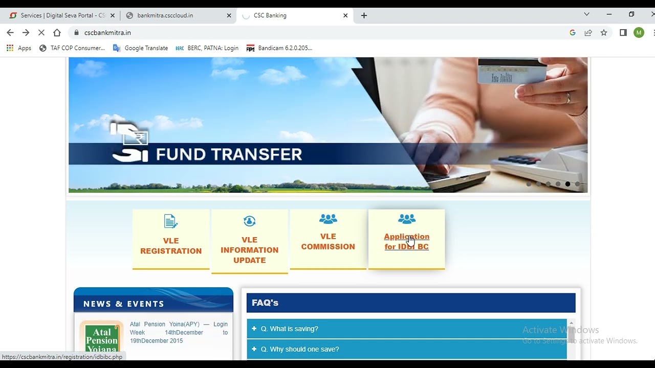 CSC Bank Mitra Official Site Related Important Info Register/Update/Download Id Card