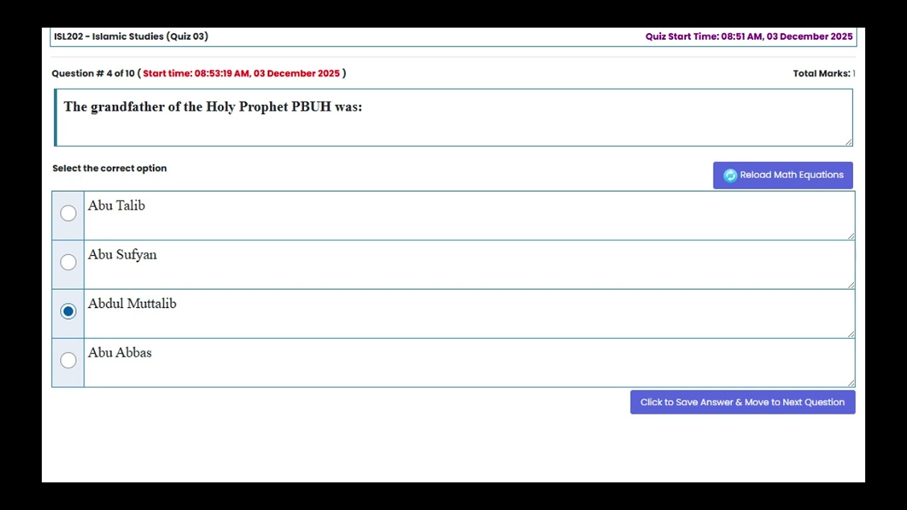 ISL202 Quiz # 03 Solution ll ISL202 - Islamic Studies ll VU Solutions