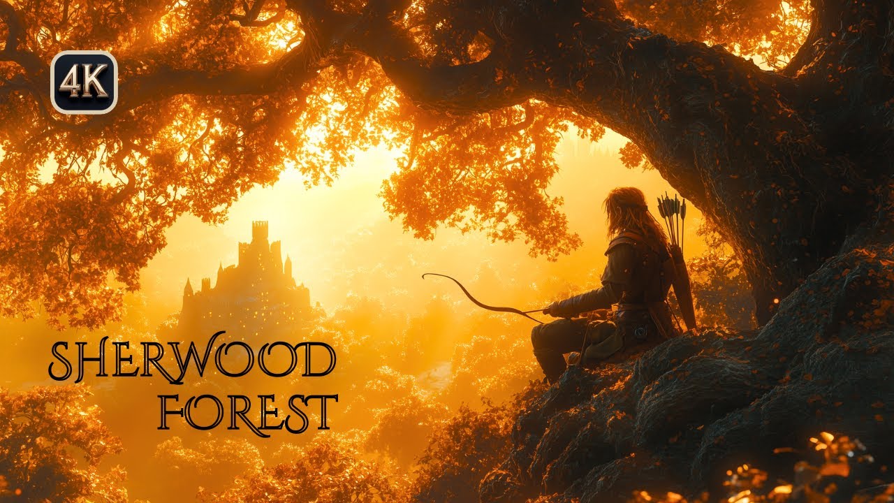 🏹 Robin Hood’s Enchanted Woodland Ambience | Relaxing Medieval Fantasy Music | 4K UHD