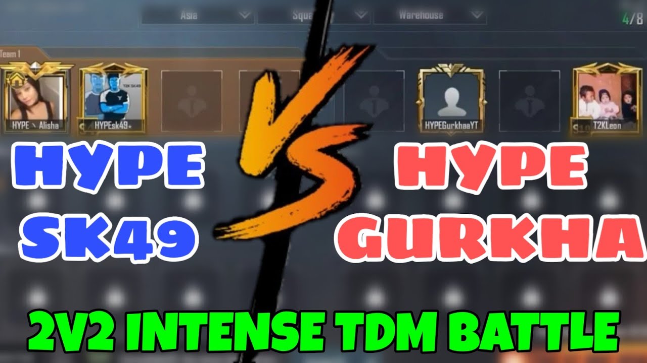 HYPE GURKHAYT VS HYPE SK49 || 2V2 INTENSE TDM BATTLE || PUBGM NEPAL - GAURABYT ||