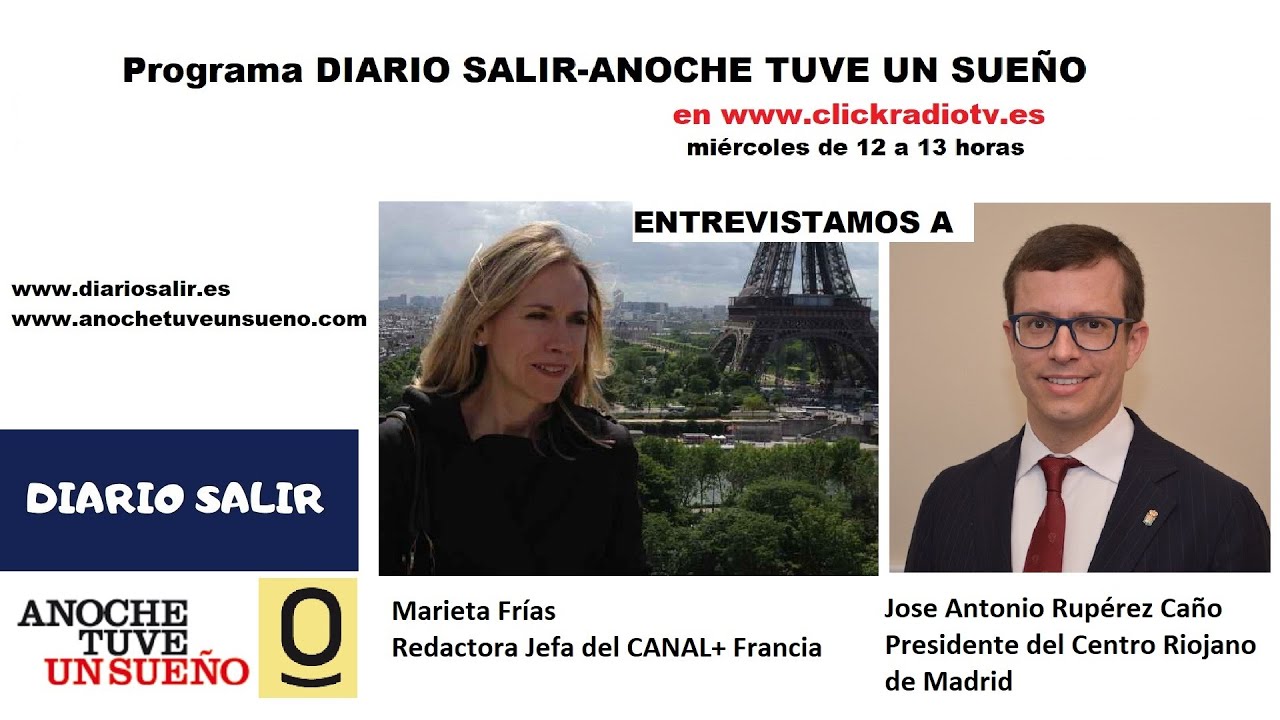 Marieta Frías, redactora Jefe de Canal+ Francia y a José Antonio Rupérez , Pte. del Centro Riojano