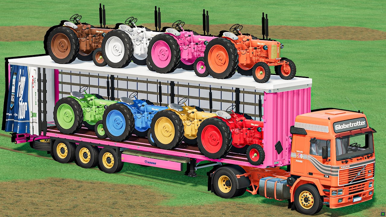 MINI TRACTORS OF COLORS - TRANSPORTING ZETOR TRACTOR with VOLVO TRUCK ! FS22