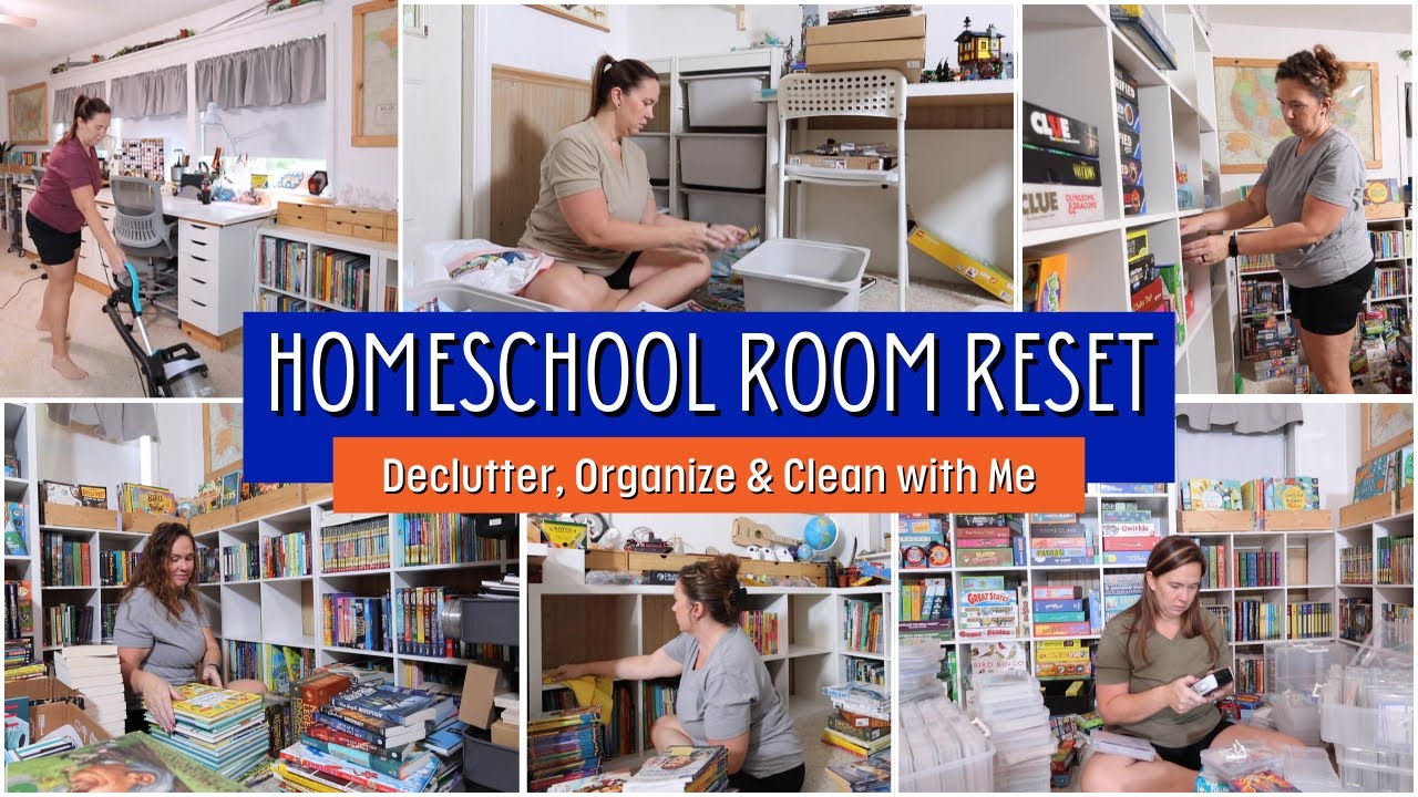 Homeschool Room Reset | Declutter, Organize & Clean with Me (Preparing for a New Homeschool Year)