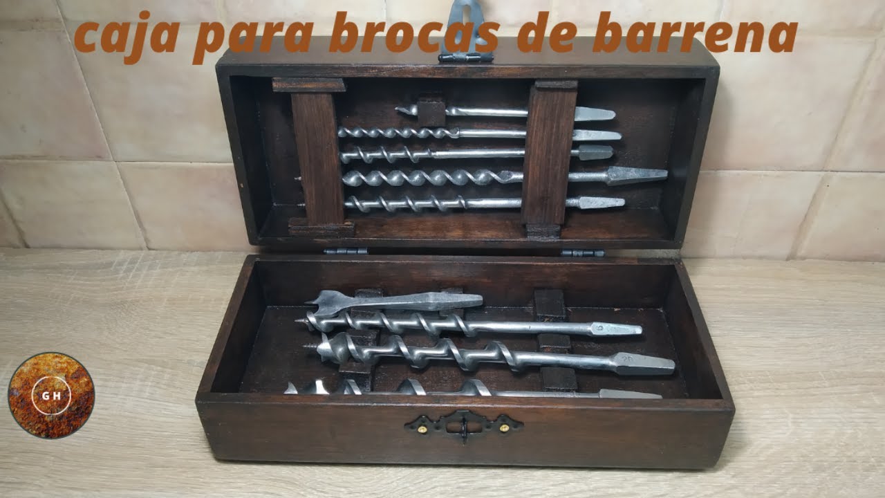 caja de madera para brocas de barrena de taladro manual /como hacer