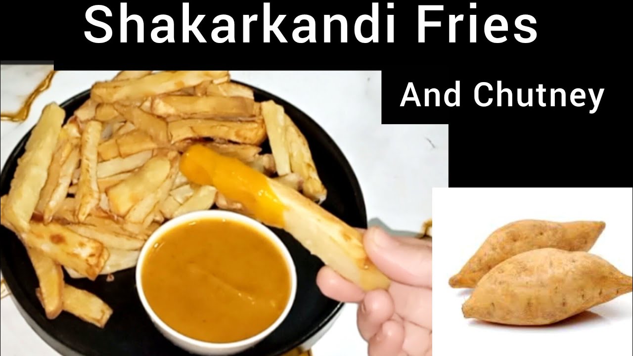 Shakarkandi Fries Recipe | Street Style Shakarkandi Chutney | Sweet Potato Fries At Home | 