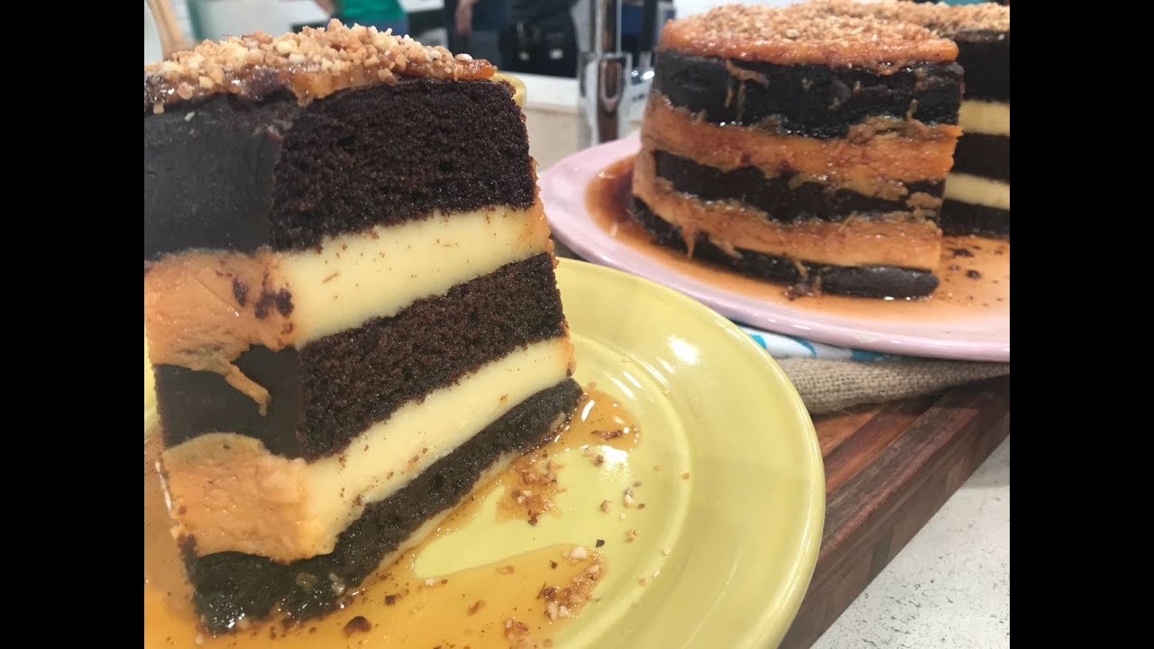 Torta flan de chocolate y crema pastelera