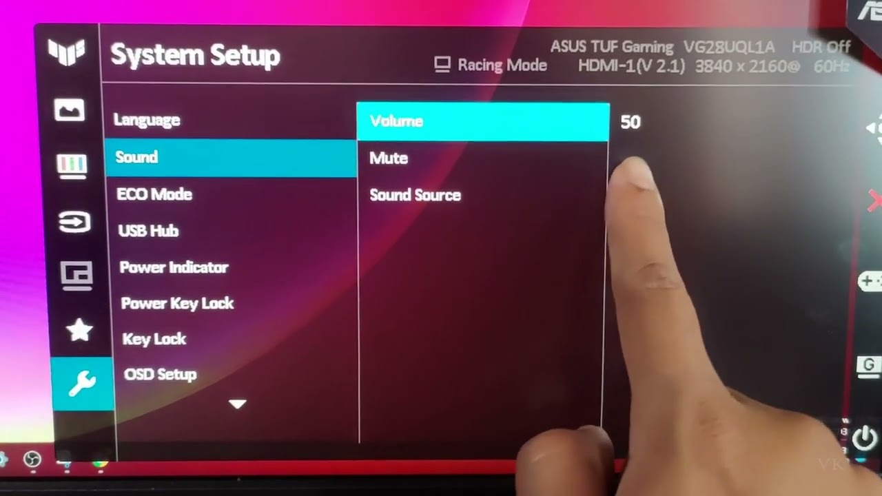 How to increase the Sound Volume in ASUS TUF Gaming Monitor
