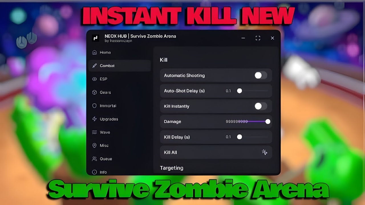 [🧟] Скрипт для Survive Zombie Arena БЕЗ КЛЮЧЕЙ - МГНОВЕННОЕ УБИЙСТВО, УБИТЬ ВСЕХ, АВТОМАТИЧЕСКИЙ ...