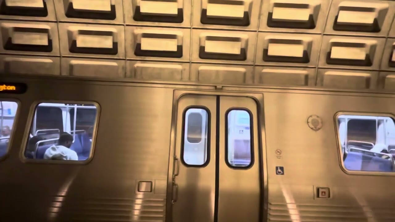 Wmata Kawasaki 7000 Series Yellow Line Departs Pentagon Station.