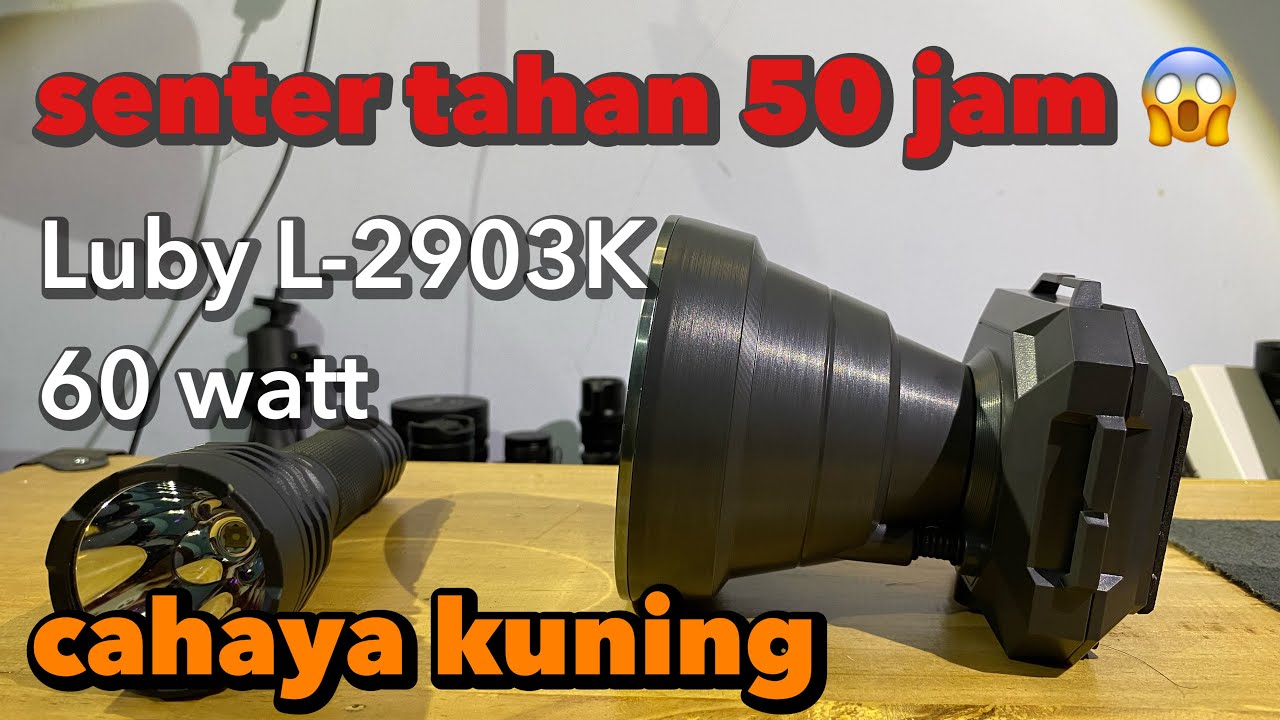 Senter kepala tahan 50 Jam Luby 60 watt L-2903K kuning terang