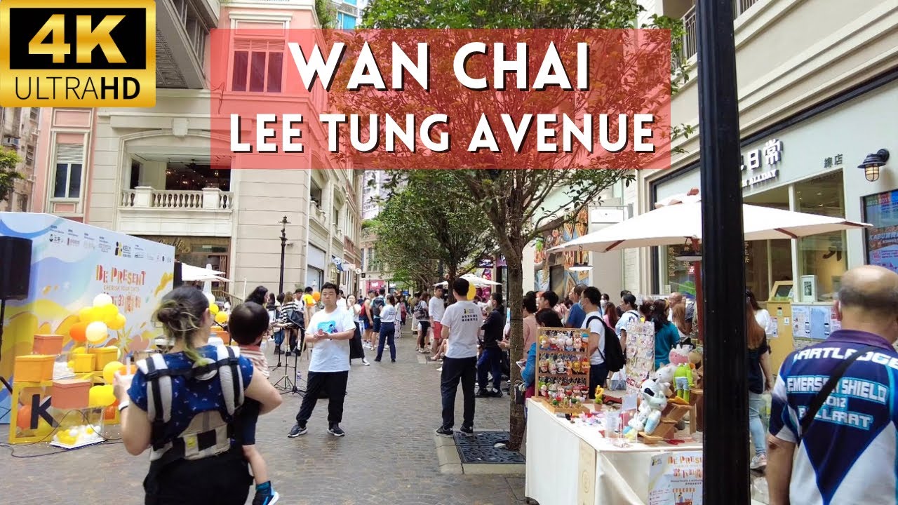 Hong Kong MTR Subway to Lee Tung Avenue- Wan Chai Walking Tour [4K]