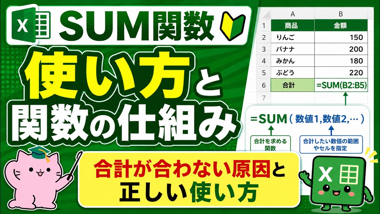 SUM関数の使い方と関数の仕組み