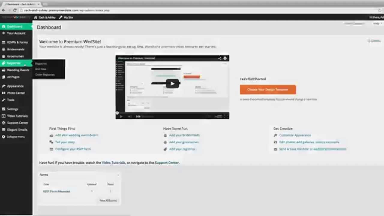 How to Add Your Gift Registries | Premium WedSite
