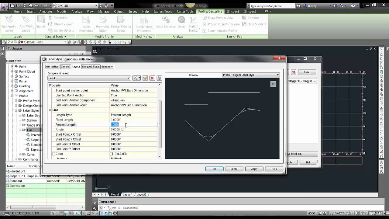Profile Label with Arrows